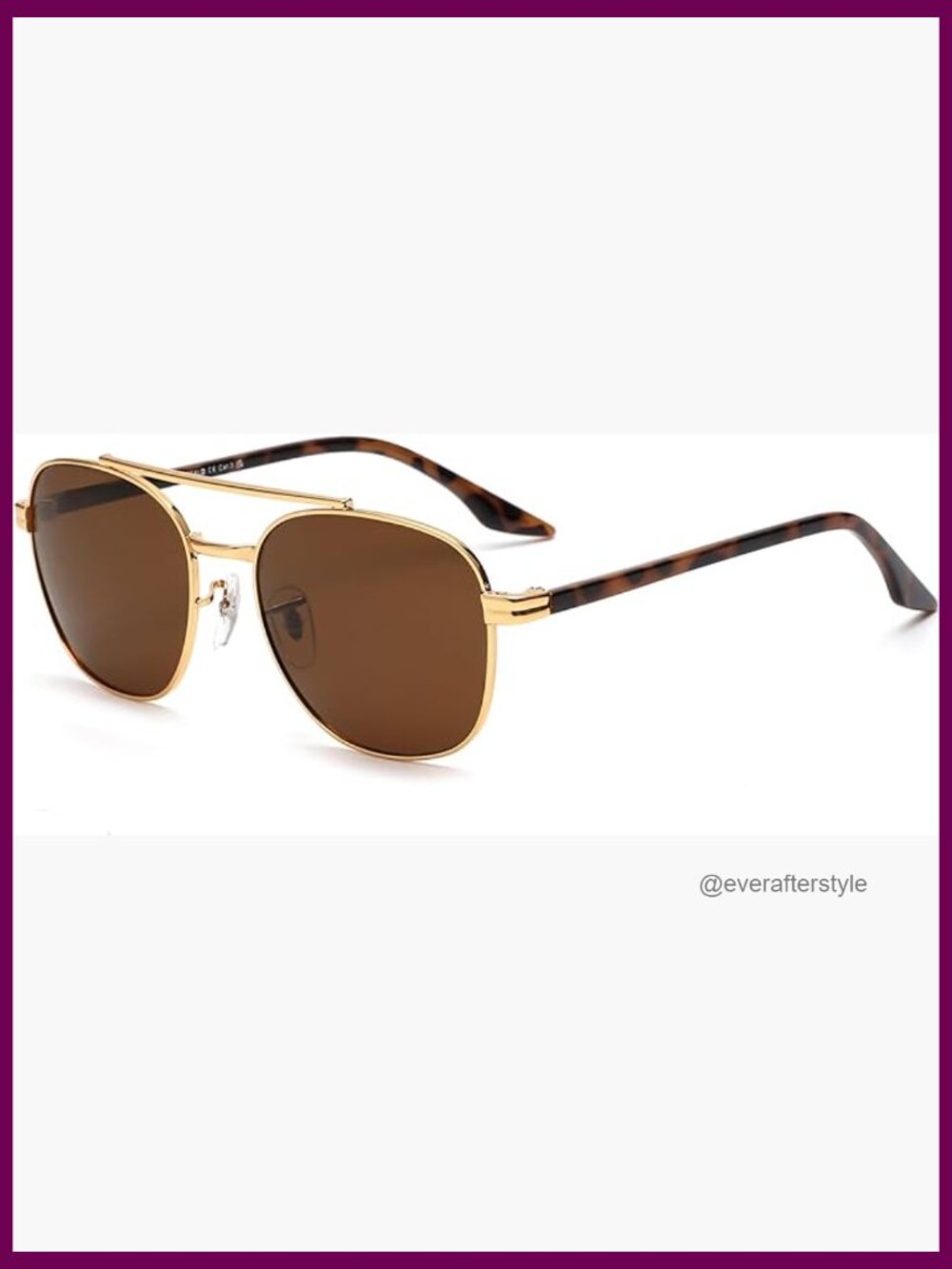 Retro Square Aviator Sunglasses Metal Frame Polarized Glass Lens